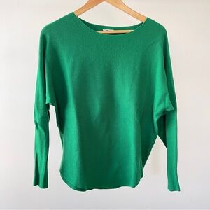 Milano Vibrant Green Sweater Dolman Sleeves Size M